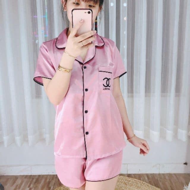 Đồ bộ pijama phi lụa mềm mịn, ảnh thật