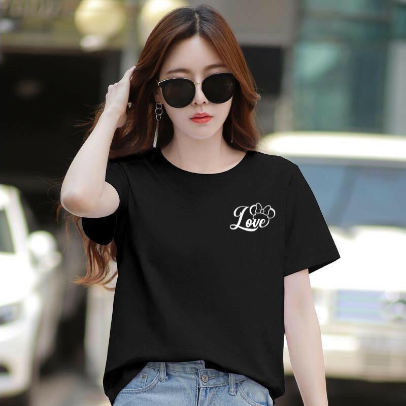 Áo thun nữ MXM cổ tròn form rộng in chữ Love thun cotton 4 chiều từ 45-60kg