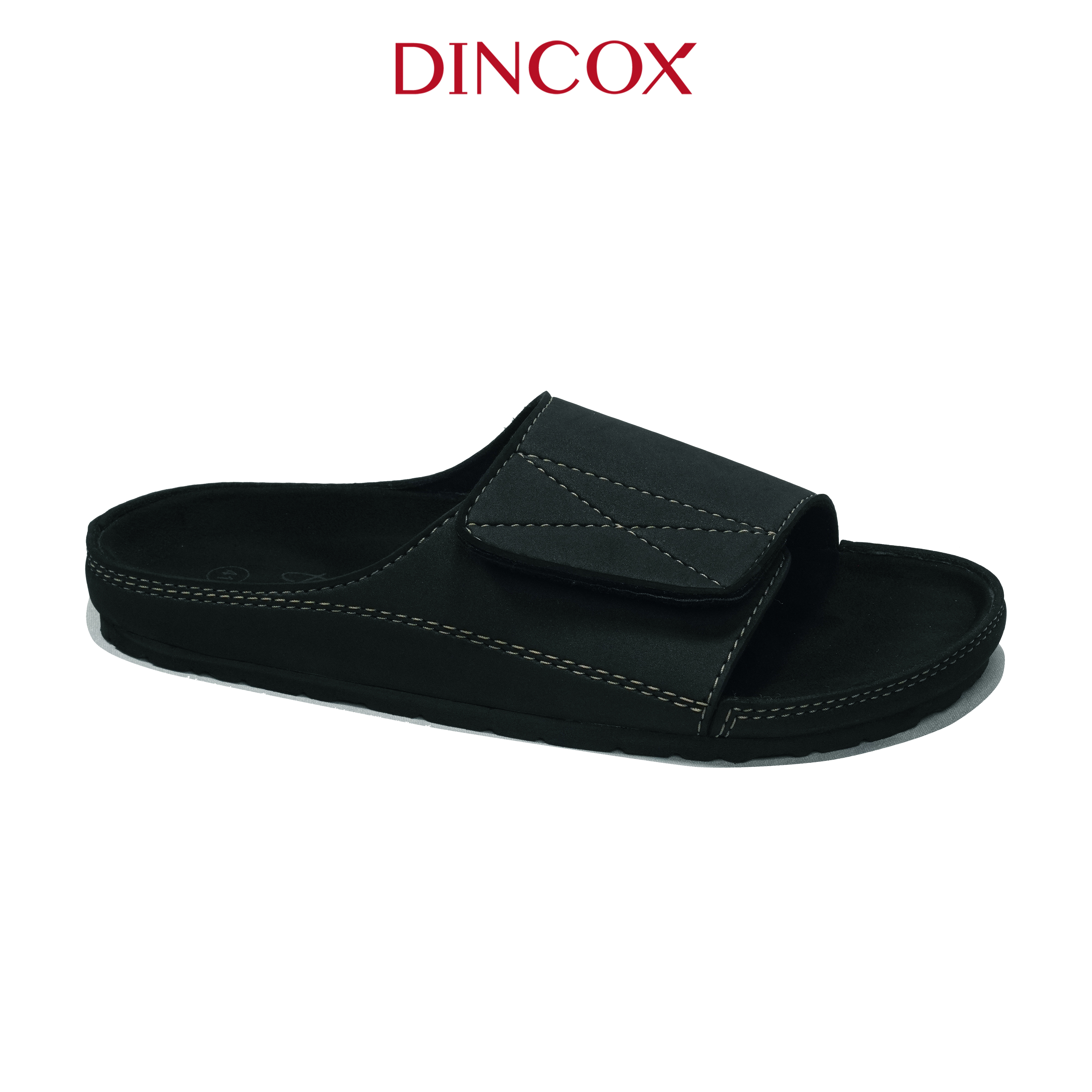 Dép Đế Trấu Nam 1 Quai Dán DC07 Black Trang Dincox