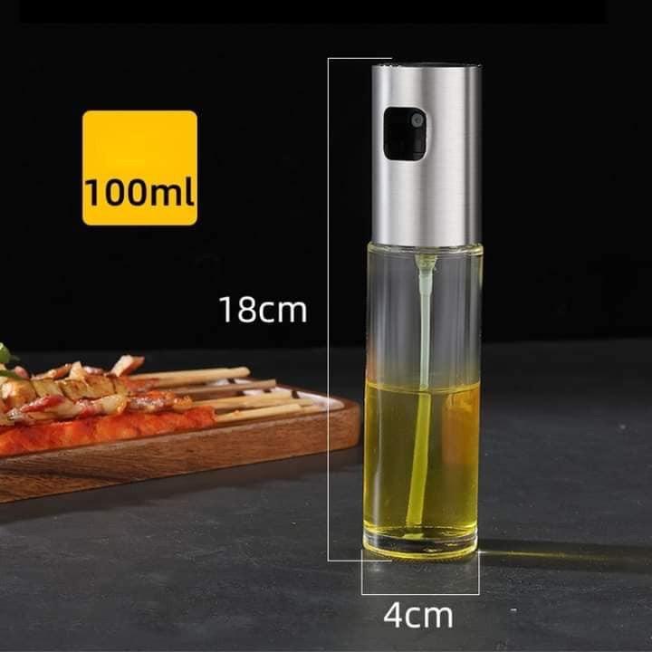 Bình Xịt Dầu Ăn Thủy Tinh- Chai Xịt Dầu Ăn Phun Sương Dùng Cho Nồi Chiên, Salad, Nướng 100ml