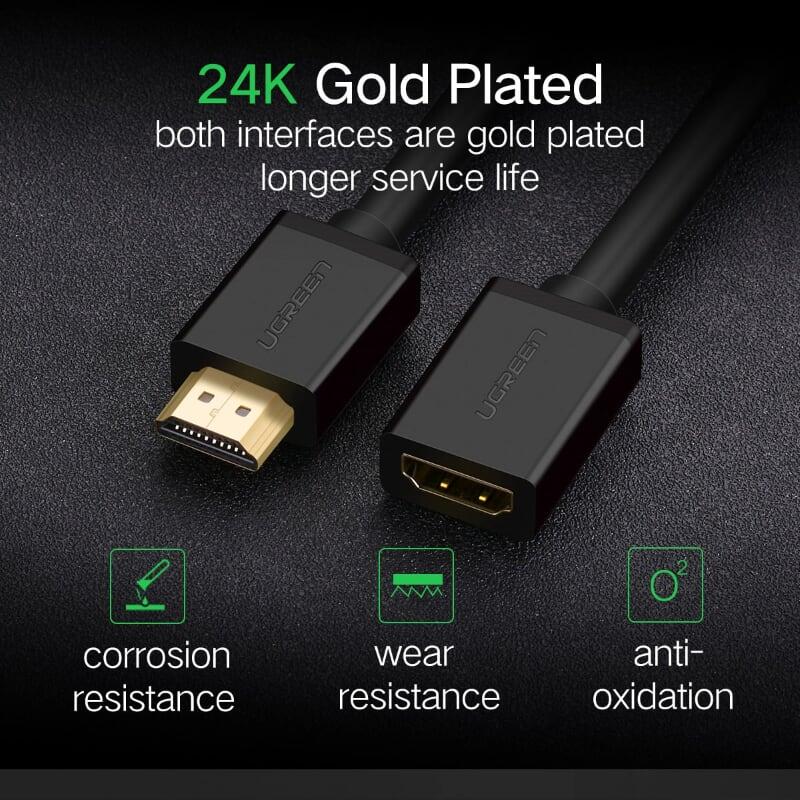 Ugreen UG10142HD107TK 2M màu Đen Cáp tín hiệu HDMI nối dài hỗ trợ 4K x 2K - HÀNG CHÍNH HÃNG