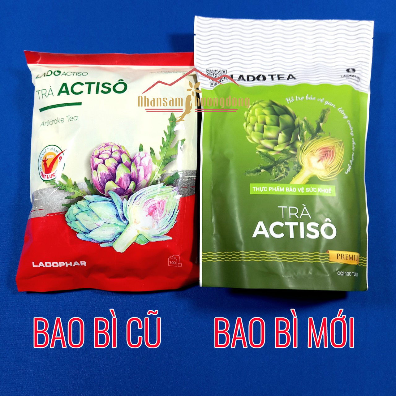 Trà Atiso Ladophar 100 túi lọc artichoke actiso combo 2 gói