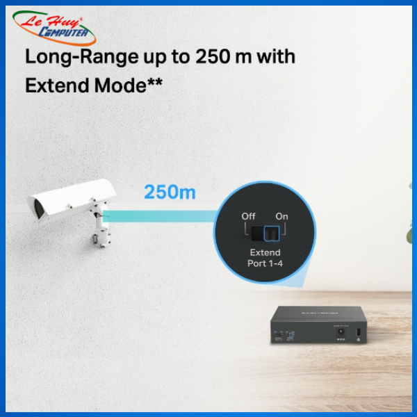 Switch PoE MERCUSYS MS105GP  (5 port 1000Mbps với 4 Port Poe) - Hàng Chính hãng