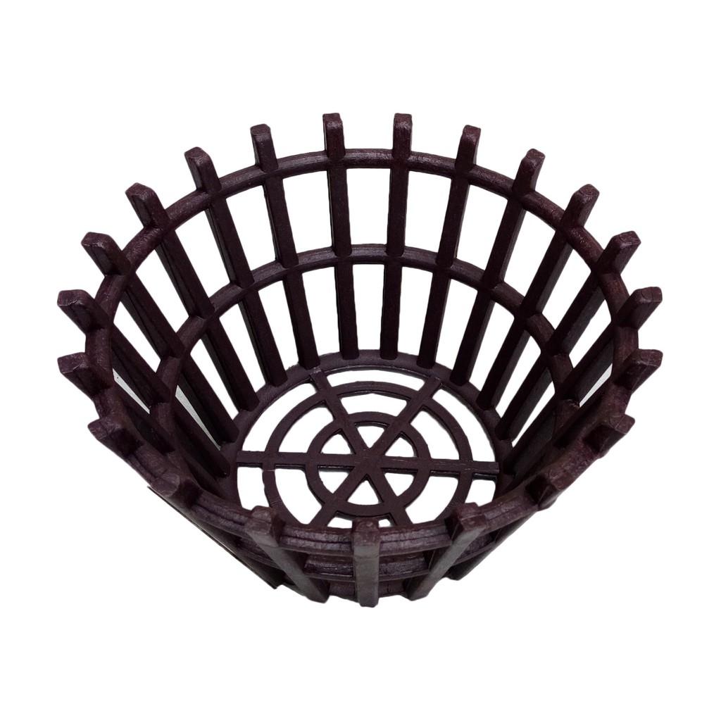 Bộ 5 chậu lan giả gỗ màu nâu – đường kính miệng 23cm