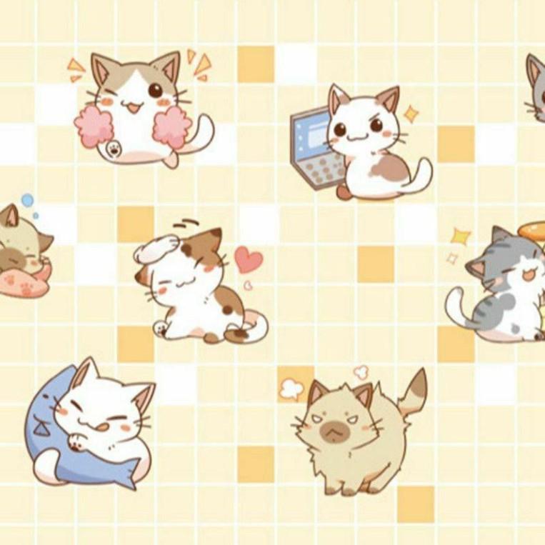 Bộ 45 sticker dán trang trí hình mèo dễ thương