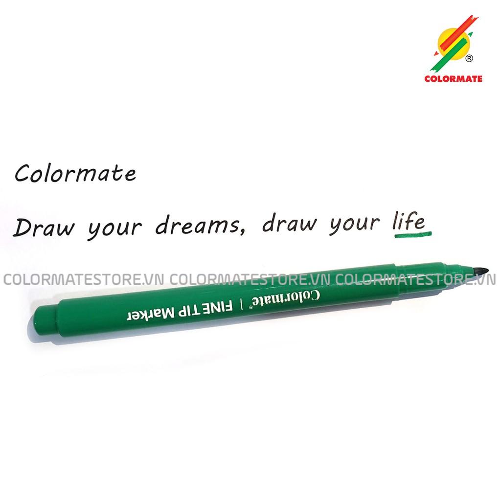 Bút lông màu Colormate, bút màu Fine Tip bộ 12 màu - COLORMATE