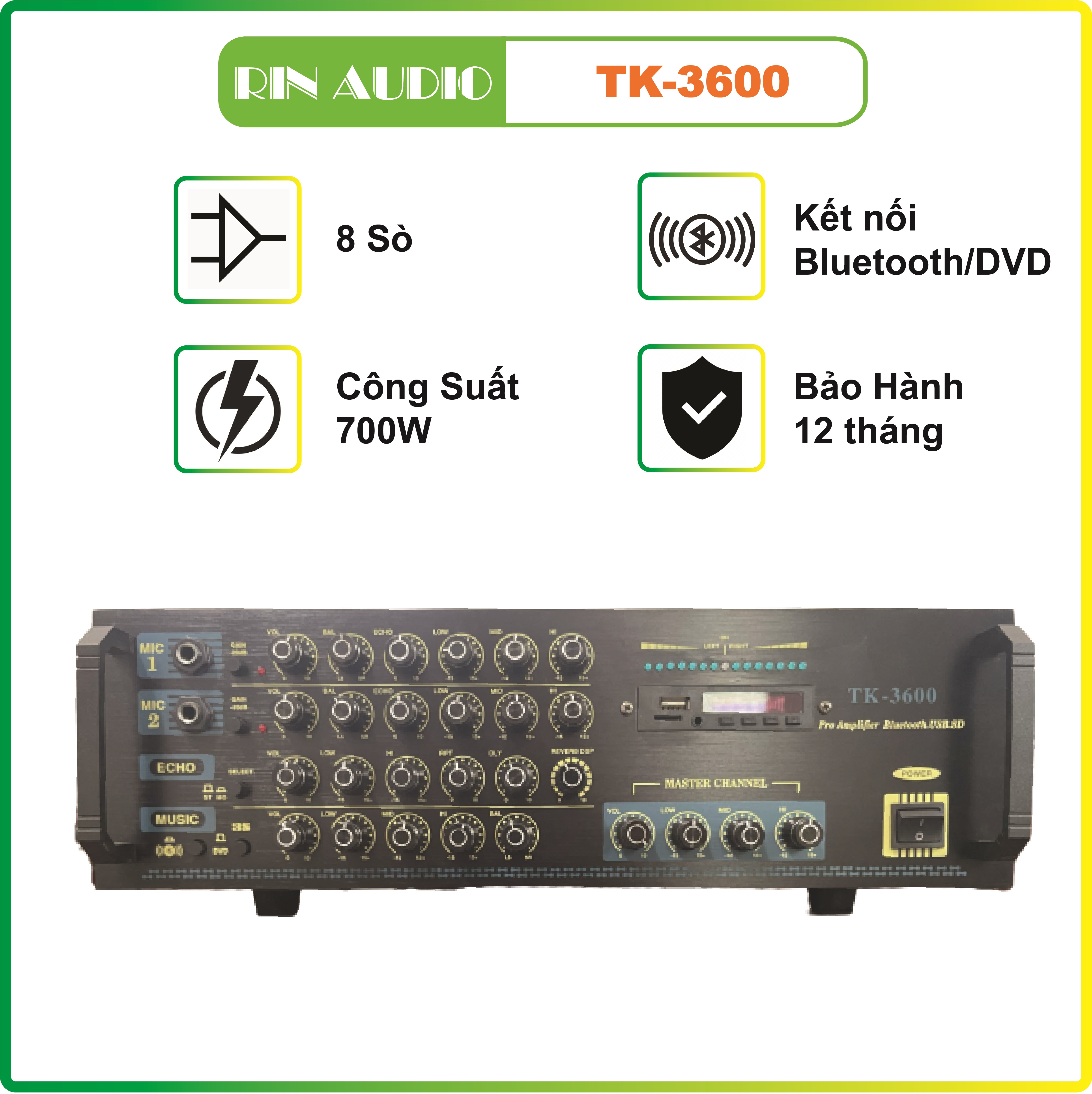 Amply karaoke gia đình Rinton TK-3600 - Hàng Chính Hãng