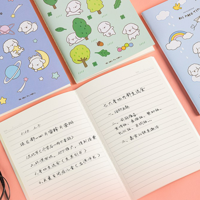 Sổ tay ghi chép cute khâu gáy 40 trang kẻ ngang hình cún A5 Deli - 70gsm - Phù hợp làm sổ kế hoach planner, viết nhật kí, sử dụng như tập vở học sinh - 1 quyển - FA560-N04