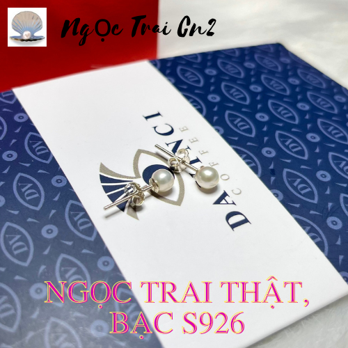 Hoa Tai Ngọc Trai Thật Hạt Nhỏ Thời Trang CN2