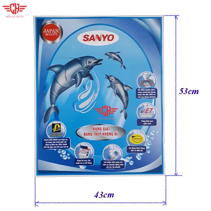 miếng dán máy giặt Tem dán máy giặt sanyo tranh tranh trí máy giặt tem trang tri máy giặt (tặng keo dán)