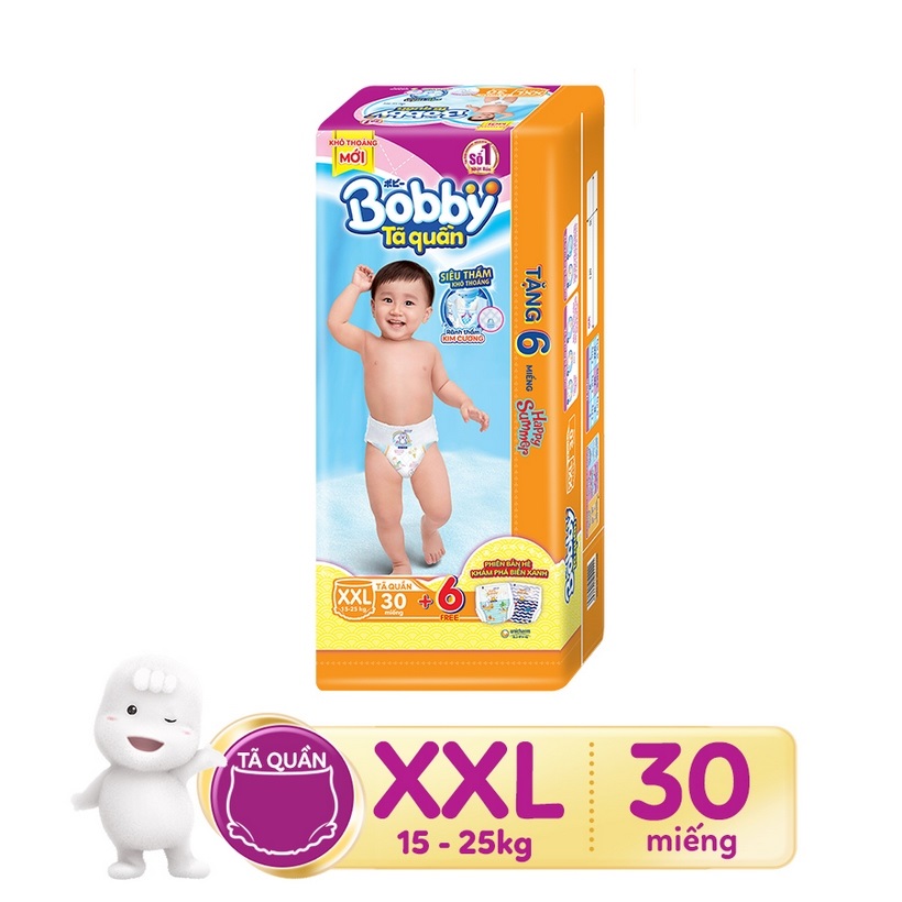 [Phiên bản hè đặc biệt thêm 6 miếng] Tã quần Bobby Fresh siêu thoáng đủ size