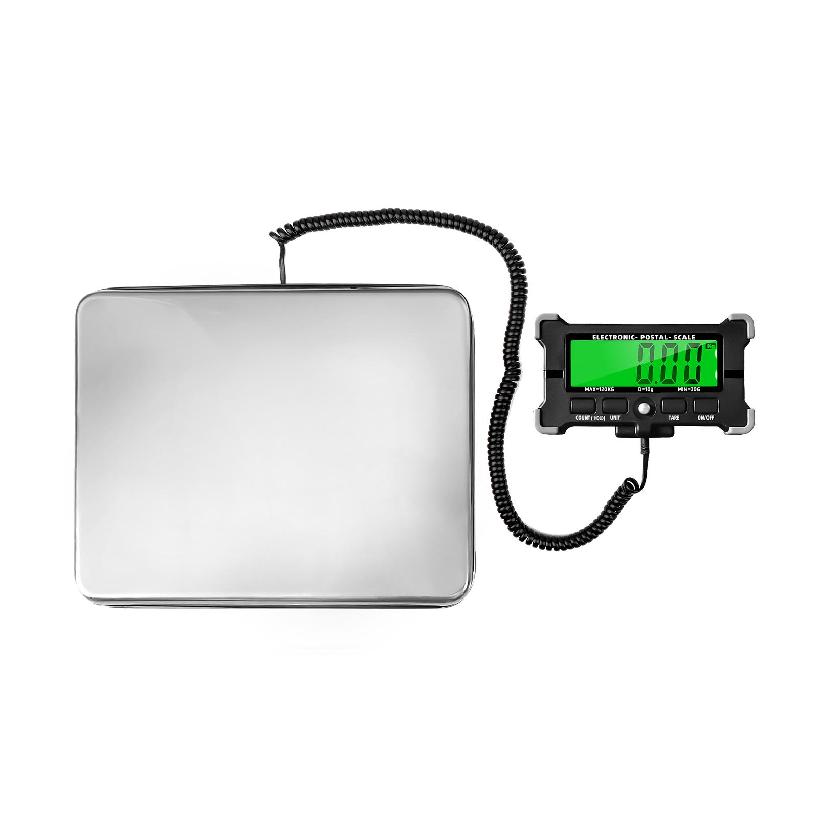 264 Lbs Electronic Postal Scale 10g Precision Integrated Stainless Steel Digital Scale with LCD Backlight Display Shipping Scales with Auto off/ Data Hold/ Tare/ Count <<
