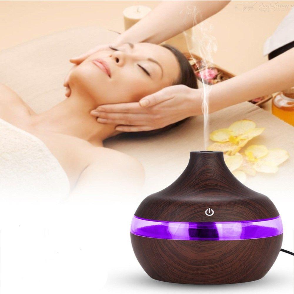 Máy Xông Tinh Dầu Khuếch Tán Phun Sương Tạo Ẩm Tỏa Hương Thơm Aroma 330ml Có Đèn Led 7 Màu Cho Phòng Ngủ Diệt Vi Khuẩn