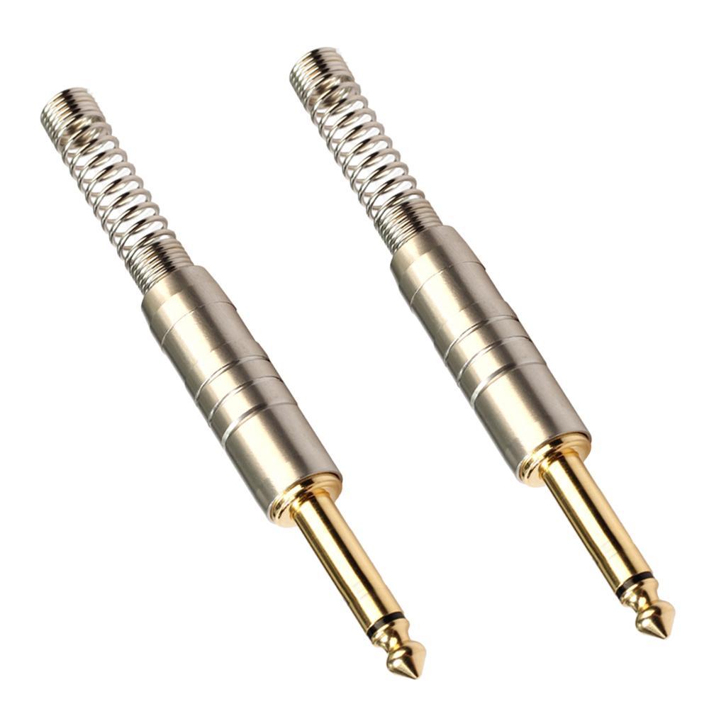 2 6.35mm Plated Plug Connector Video DIY Accessory