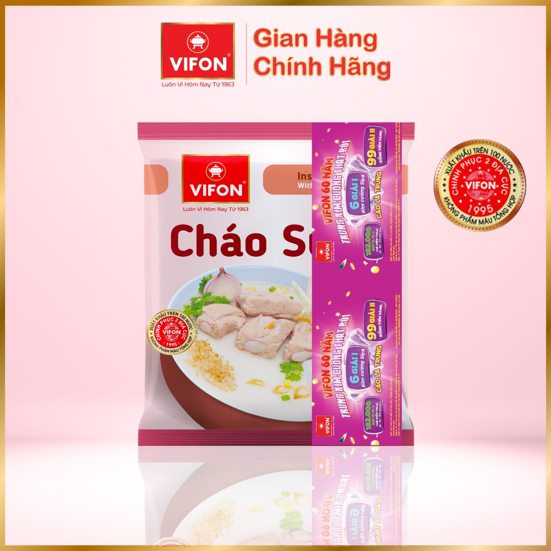 Thùng 50 Cháo Sườn VIFON có Gói Thịt Thật 27gr  (70g / Gói)