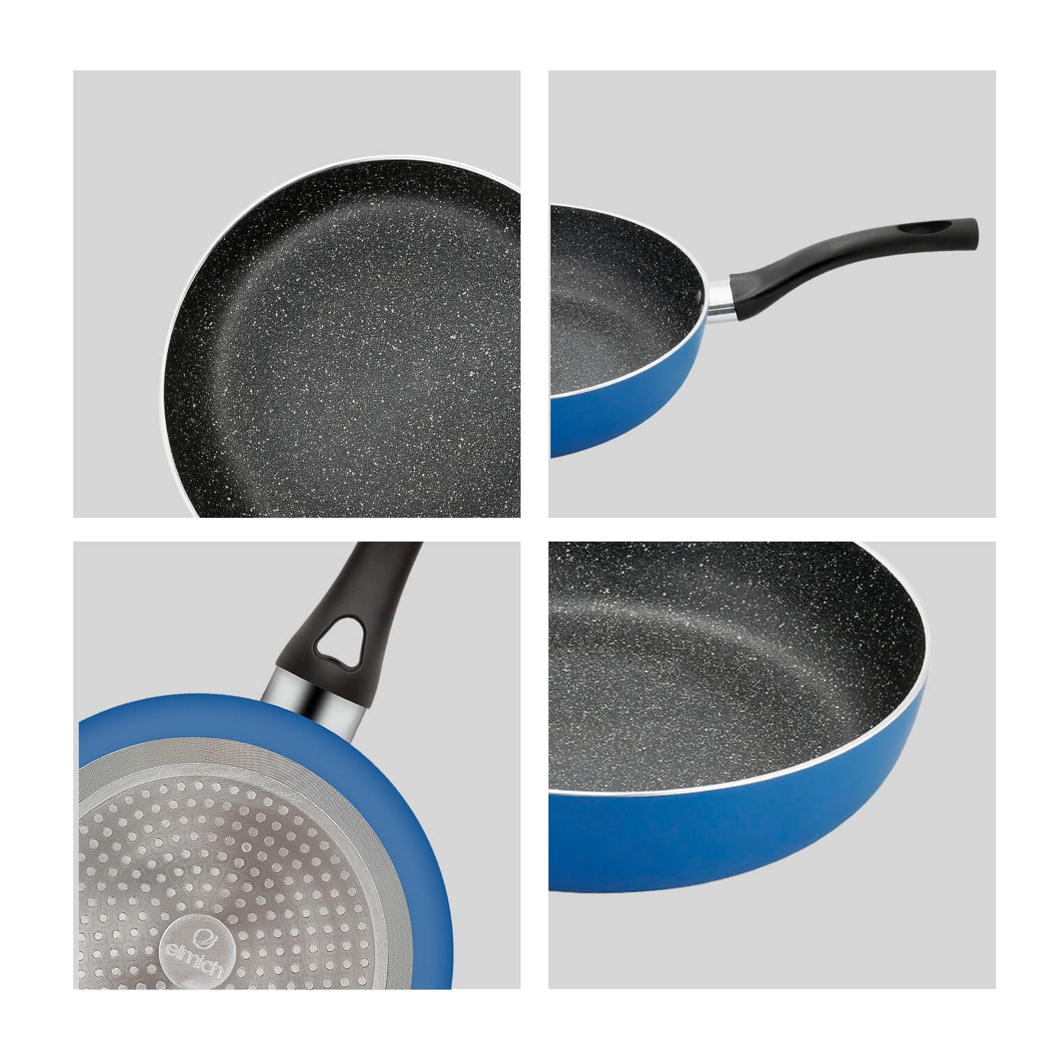 Chảo vân đá 28cm đáy từ Colosseum Elmich Y1 EL 3721,Hàng chính hãng, truyền nhiệt nhanh, chống dính an toàn - JoyMall