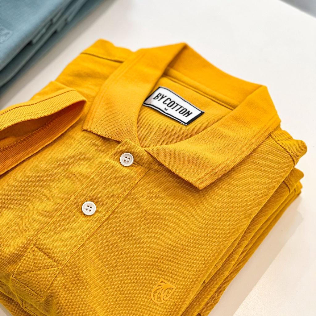 Áo Thun Polo Nam Cổ Bẻ Màu Vàng BY COTTON Yellow Basic Polo