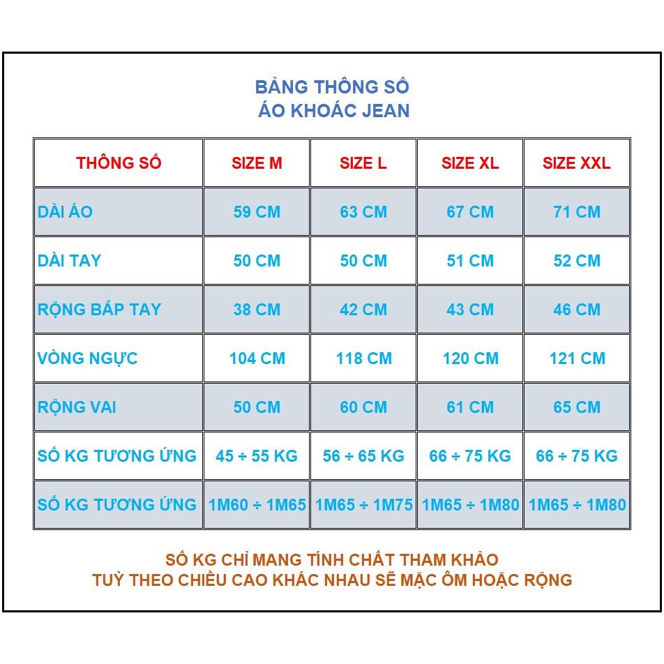 Áo khoác jean Nam cao cấp form rộng hàn quốc bigsize năng độn cá tính DynYouth