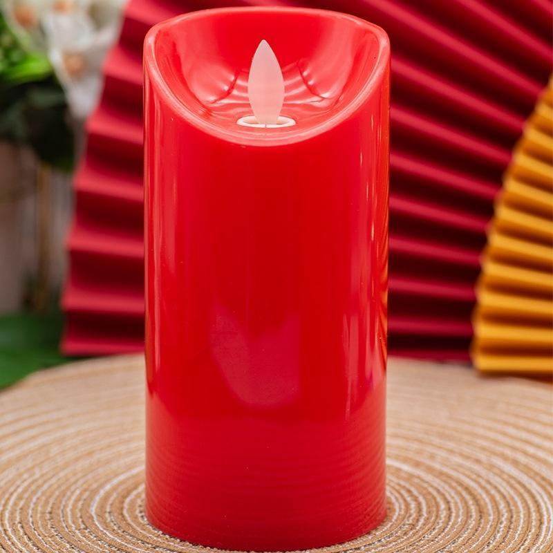 Nến Điện Tử Tim Đèn Lắc Lư Sẵn Pin ,Đèn Bàn Thờ Nến Sinh Nhật Trang Trí, Đèn Ngủ Màu Đỏ Đường Kính 7.5cm Cao 12 - 15cm.
