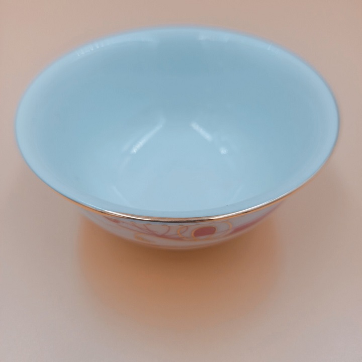 Chén Tương ,Bát Mắm hoa đỏ viền vàng sứ Long Phương Cao Cấp