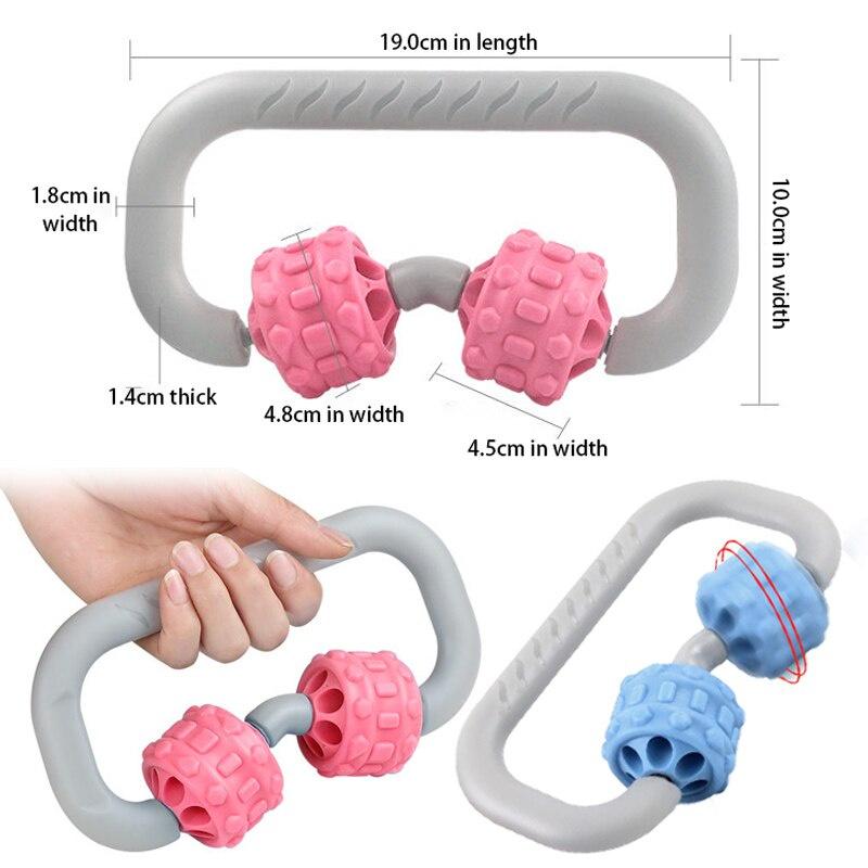 Double-wheeled Roller Manual Acupoint Muscle Relaxer Yoga Bodybuilding Massage Fashion Roller Yoga Sport PP Material Equipment
