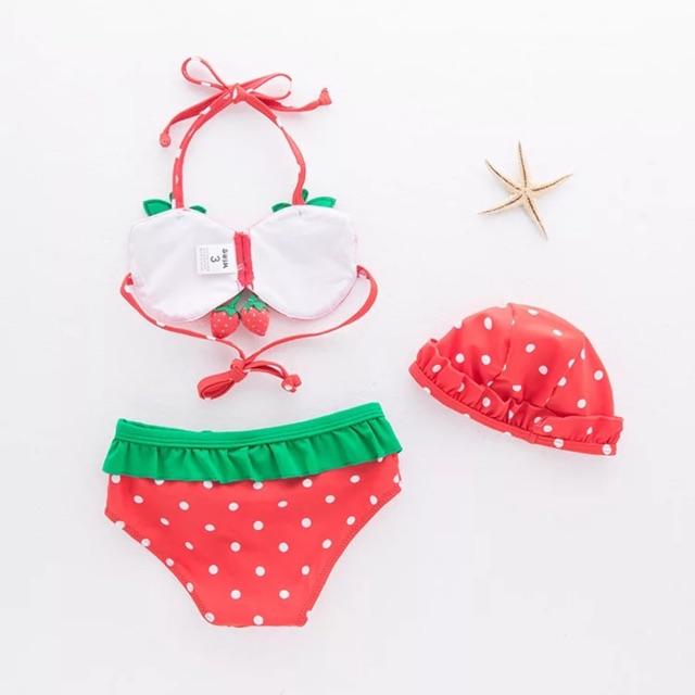 Bikini dâu tây, đồ bơi 3 mảnh dễ thương - MT88.30