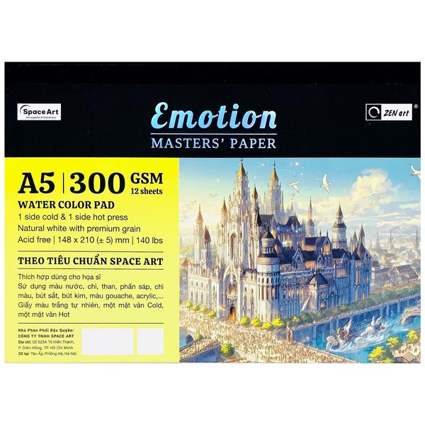 Vở Vẽ Màu Nước Dán Gáy Emotion A5 - 24 Trang - 300gsm - Acmeliae 8460