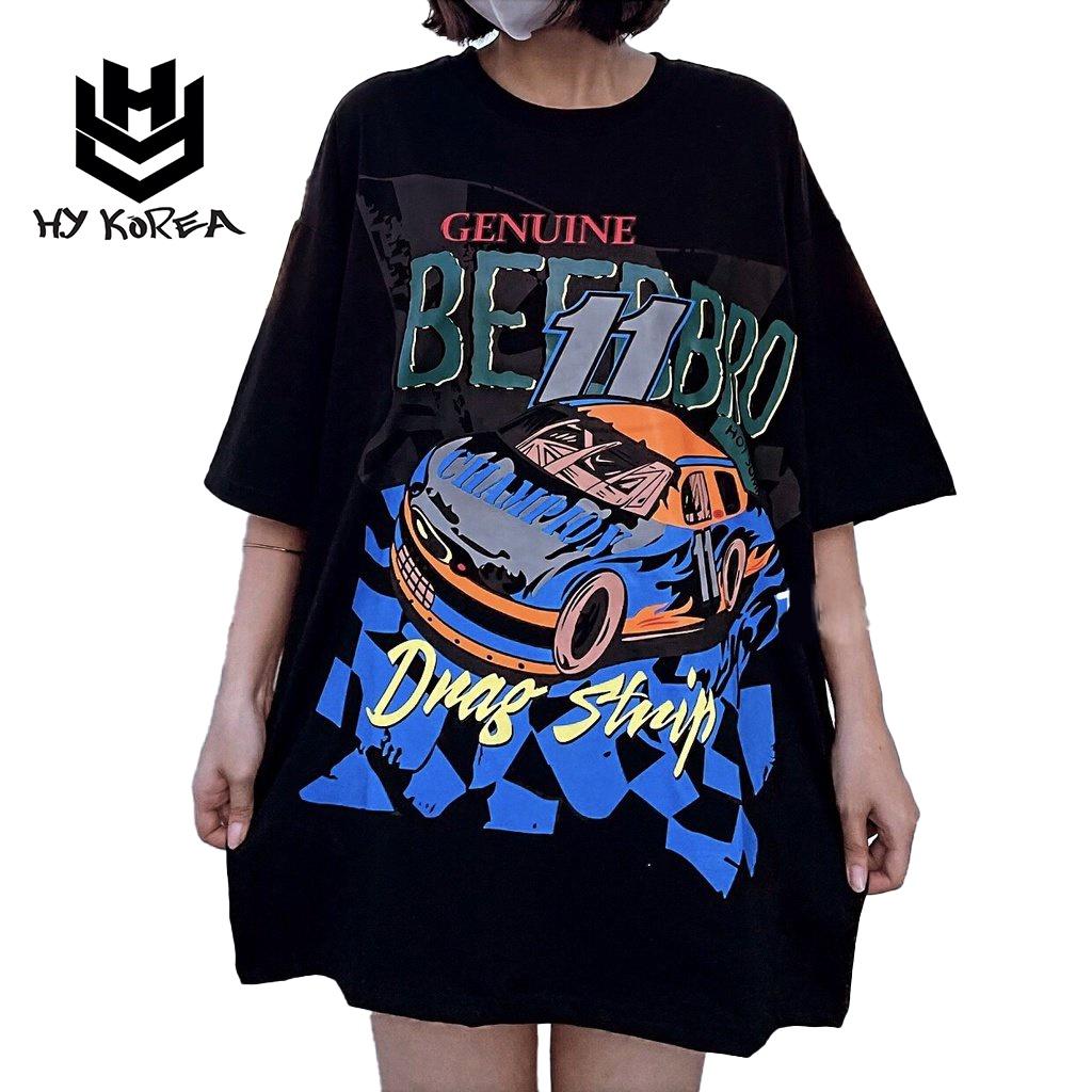 Áo Thun HY KOREA Tay Lỡ BEERBRO Unisex Nam Nữ TLLC58