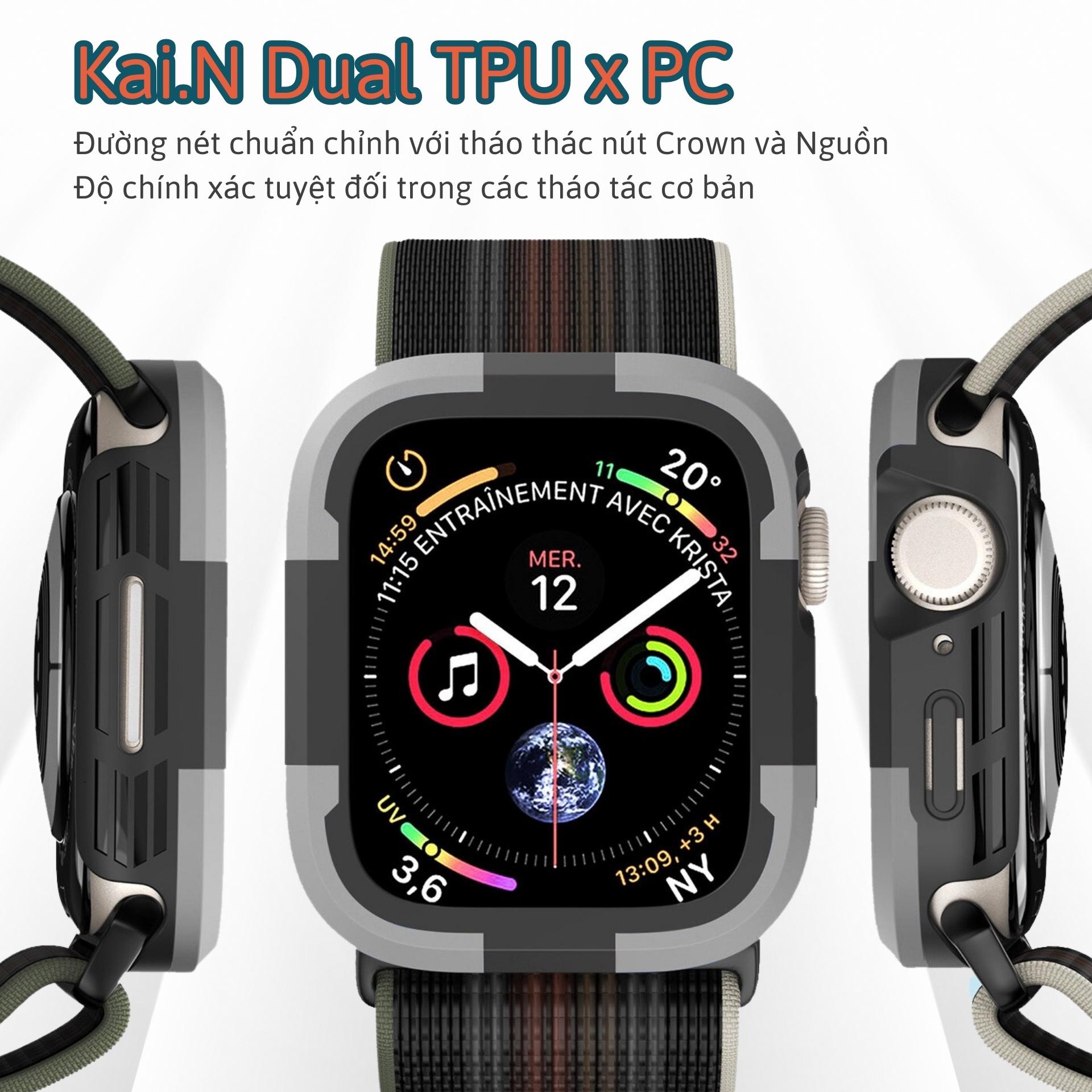 Ốp Case Bảo Vệ Dành Cho Apple Watch Ultra / Apple Watch Series 7 / 8, Kai.N Dual TPUxPC - Hàng Chính Hãng