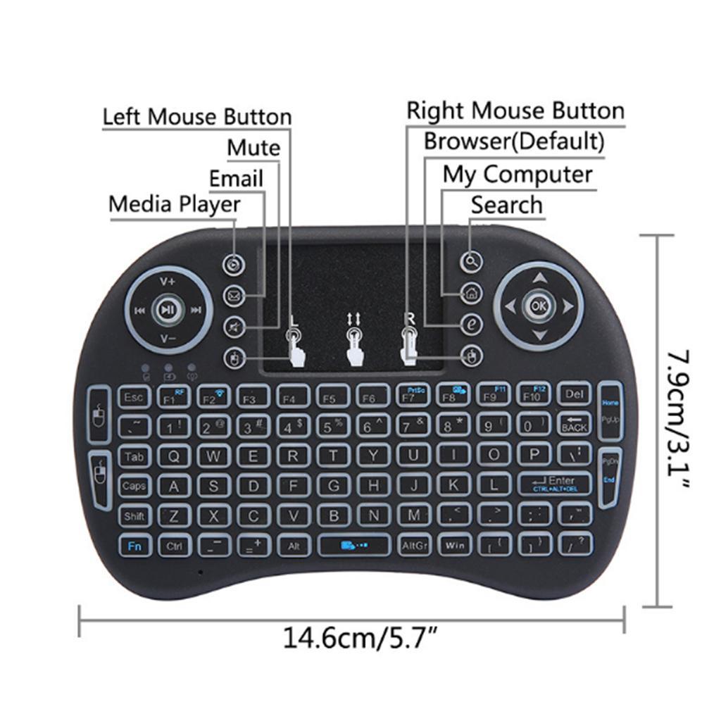 Mini Wireless Plug And Play Backlight Touchpad Keyboard Optical Mouse