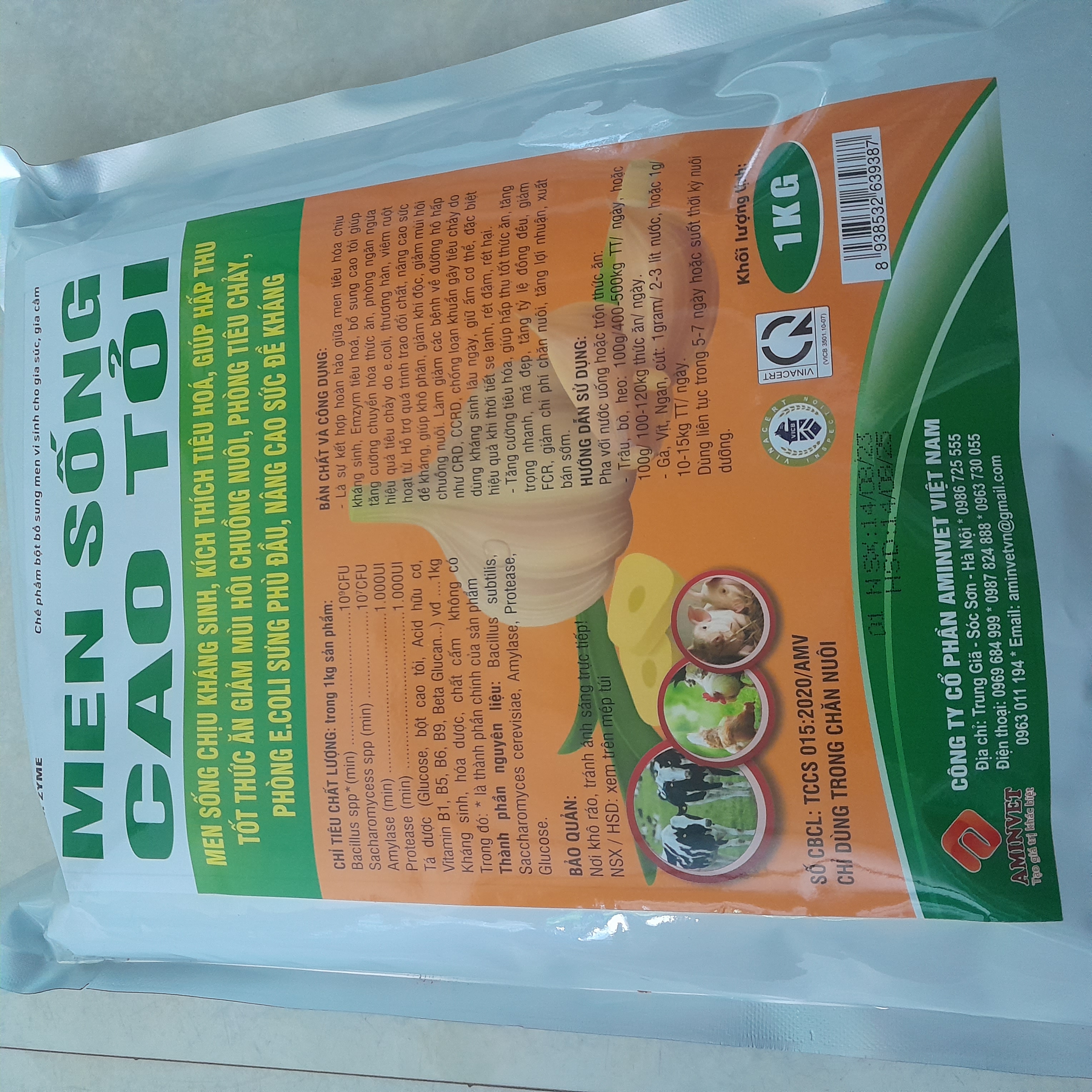 Men sống cao tỏi 1kg chịu kháng sinh, kích thích tăng trưởng
