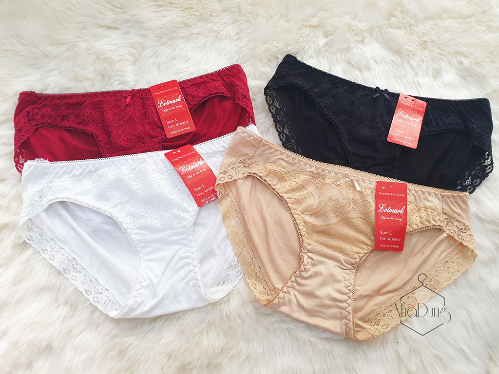Quần lót cotton nữ ren siêu xịn cực chất dưới 80kg