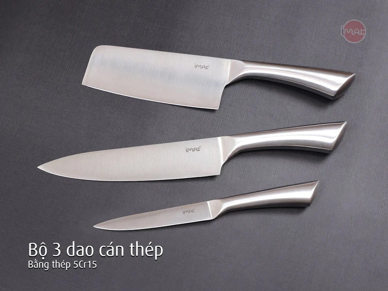 Bộ 3 dao thép cán thép không gỉ iMat