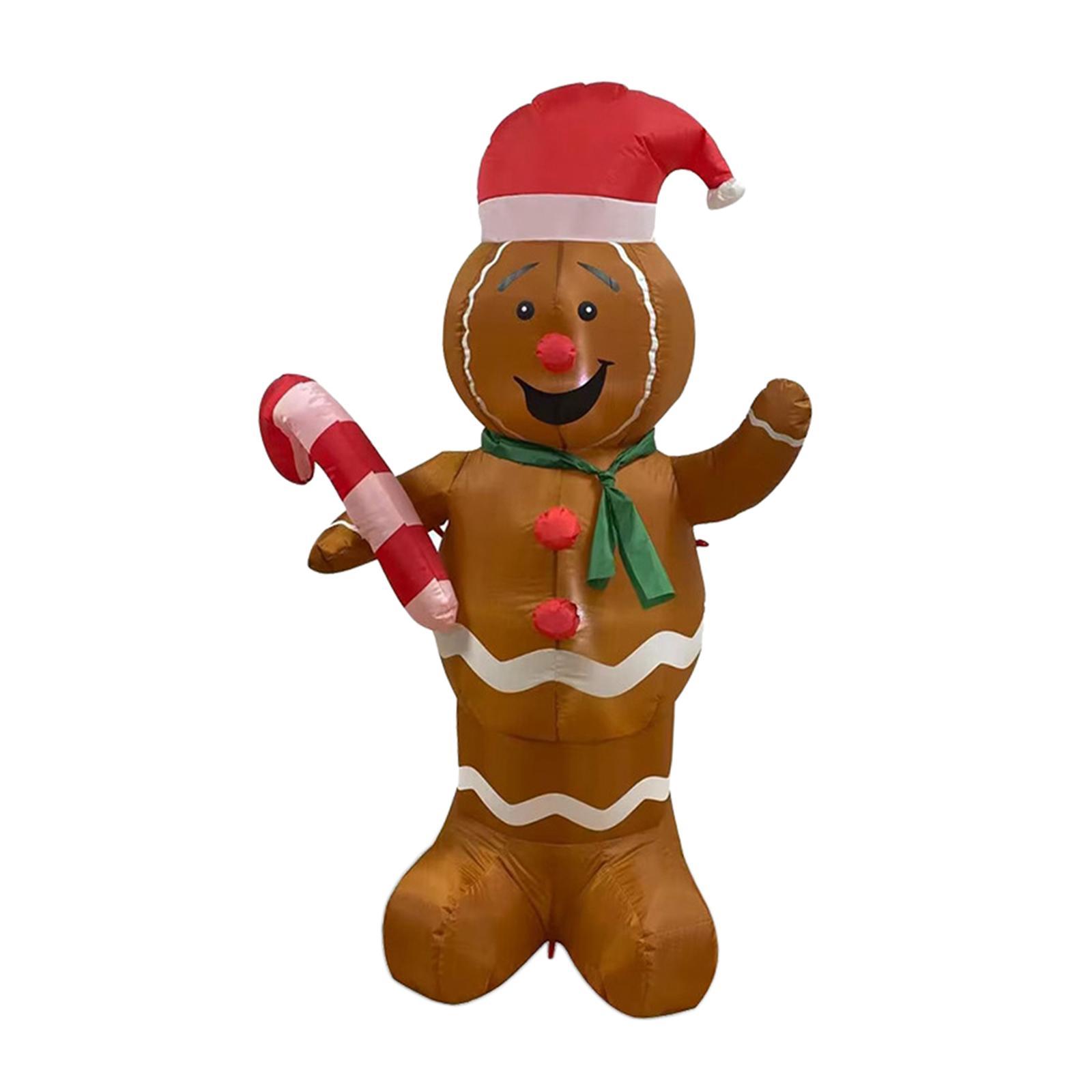 5ft Festive Decoration Gingerbread Man with LED Lights Reusable ,Adorable Inflatable for Yard Indoor Party Decoration Outdoor Decorations