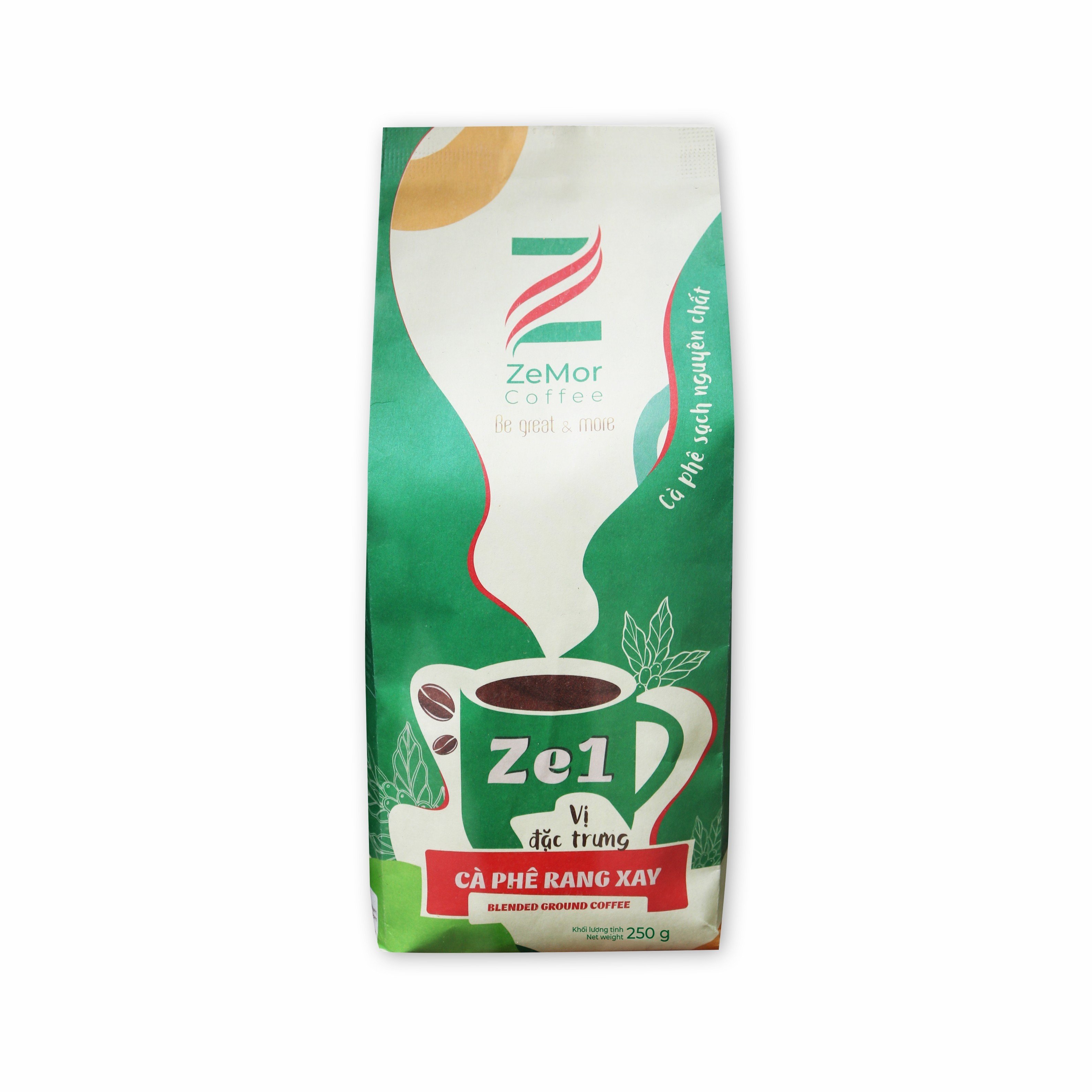 Cà Phê Rang Xay Nguyên Chất Rang Mộc ZeMor Coffee Ze1 Vị Đặc Trưng 250g