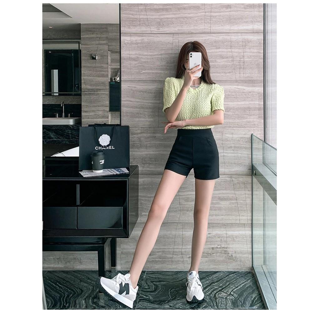 Quần Short Nữ Cạp Cao 7cm Chất Poly Siêu Mát Big Size 70kg Cao Cấp