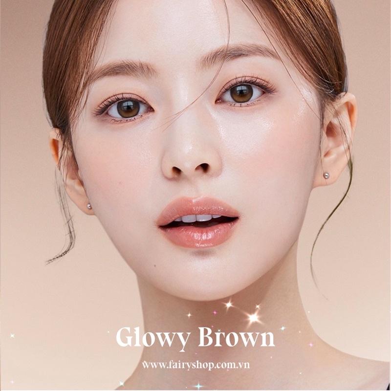 Kính Áp Tròng Glowy Brown - lens phủ bóng FAIRY SHOP CONTACT LENS silicone hydrogel độ cận 0 - 6