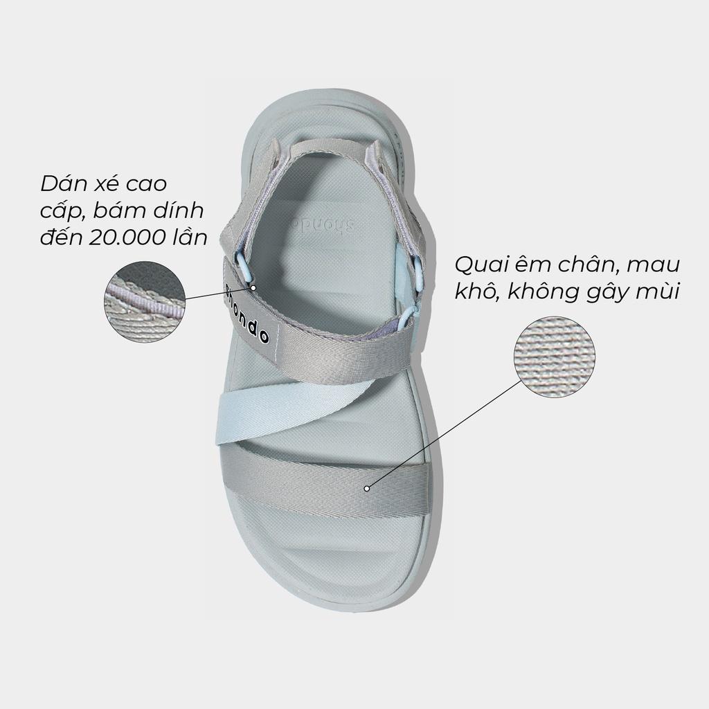 Giày Sandal Nữ Nam SHONDO F6 Sport 3 Màu - Đế Phylon Siêu Nhẹ, Thấm Hút Mồ Hôi Cực Tốt, Tháo Quai Hậu Làm Dép