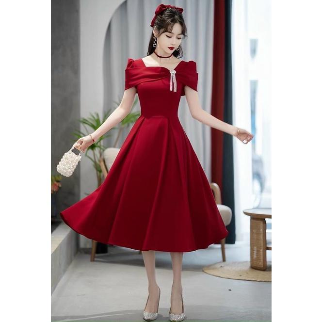 FREESHIP Siêu Xinh Đầm Váy Maxi Dự Tiệc Ngắn Tay Có Kèm Phụ Kiện Đính Đá KIMGIA DS
