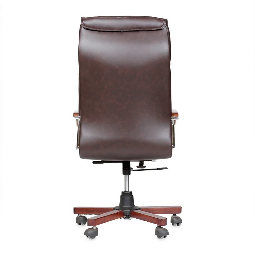 Ghế Giám Đốc Chân Gỗ Xoay Lưng Cao - Ngã Lưng Thư Giãn AZP-E105-NÂU - Hàng Nhập Khẩu