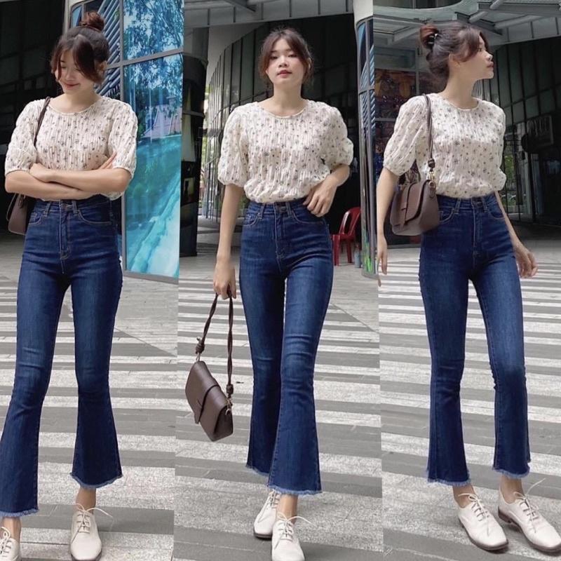 Quần jean nữ ống loe cạp cao 90cm Sofm Wear (L9T)