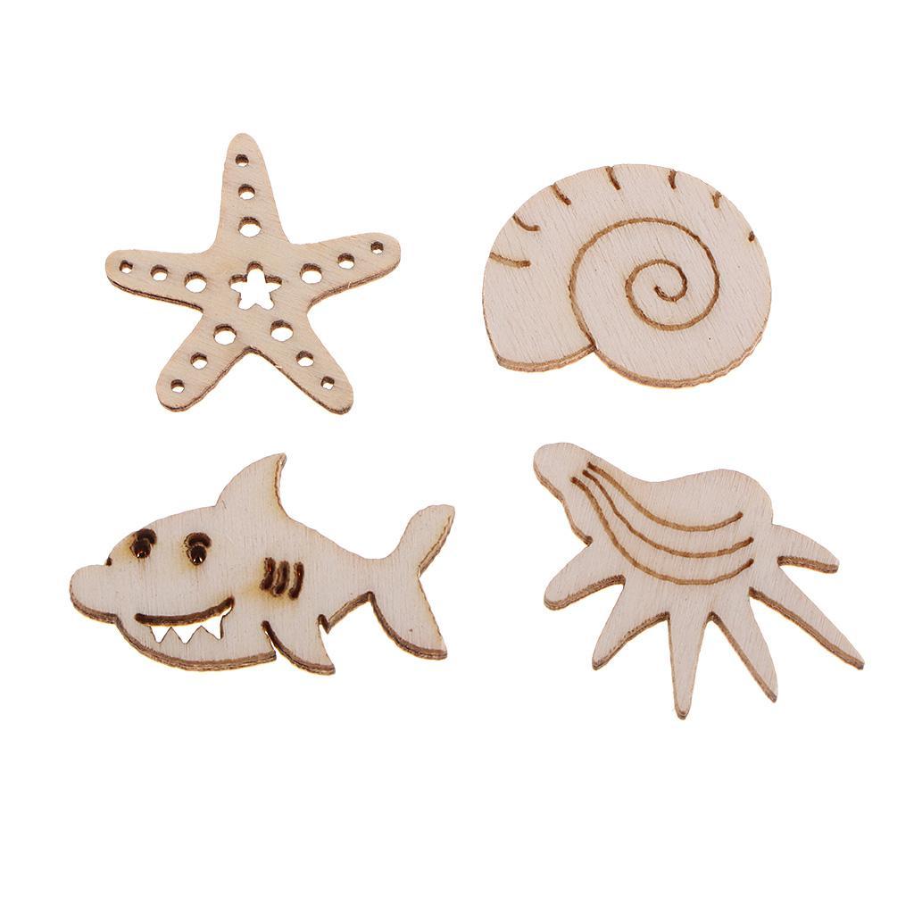 100 Wooden Embellishments Craft Unfinished Wooden Hanging DIY