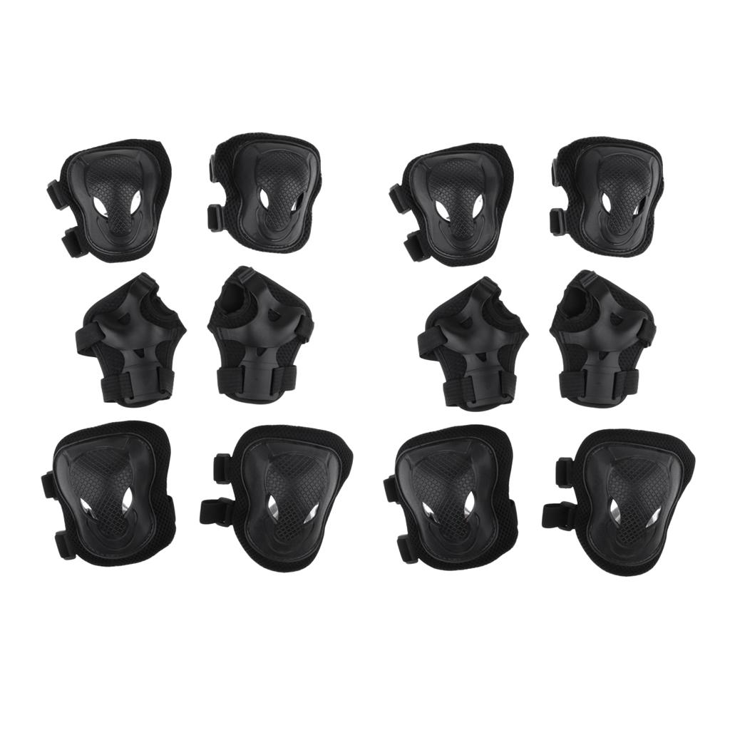 12 Pcs Adult Roller Skating Bicycle Knee Wrist Guard Elbow Pad Adjustable