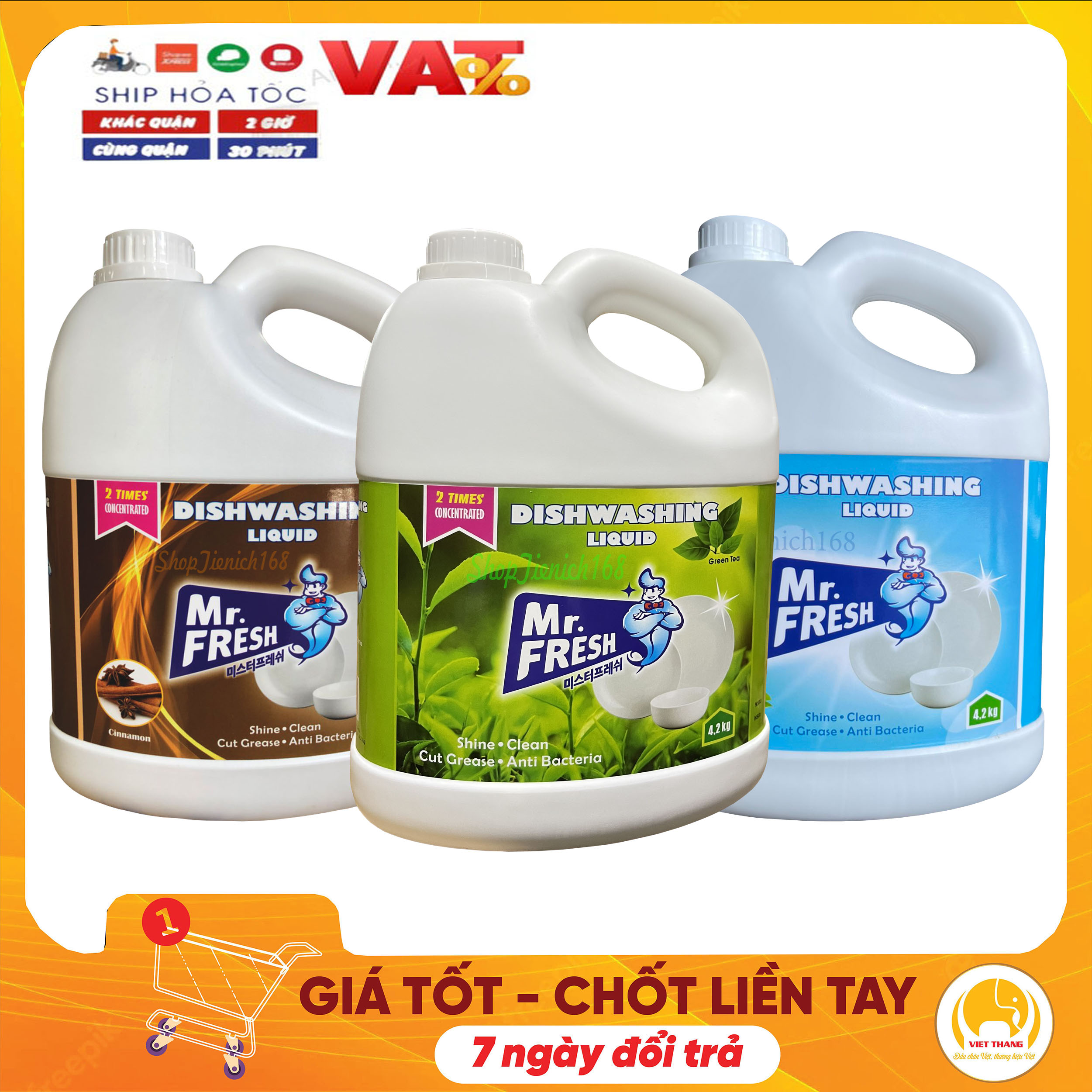 Nước rửa chén Mr.Fresh 4,2L Hương Quế