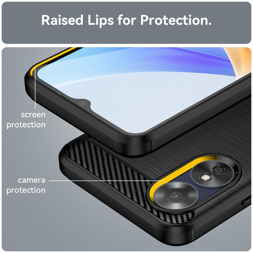 Ốp lưng cho Oppo A17 A17K silicone mềm Carbone phay xước chống sốc chống vân tay