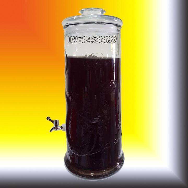 Bình thủy tinh trụ rồng 10 lít