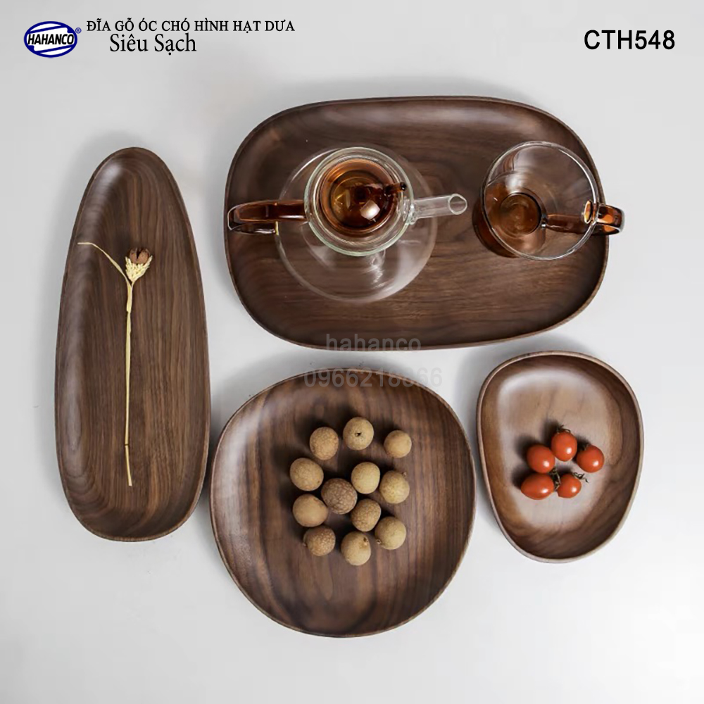 Đĩa Khay Gỗ Óc Chó hàng Xuất Khẩu - đựng đồ ăn/trang trí - đĩa bánh mì/trái cây/ bít tết/ pizza/ phụ kiện chụp ảnh, bày món ăn trong nhà hàng - Sang trọng trên bàn ăn