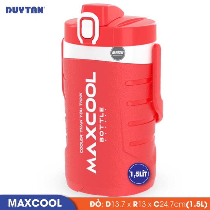 Bình giữ nhiệt nhựa Duy Tân Maxcool 1.5 lít (13.7 x 13 x 24.7 cm) - 13665 - Giao màu ngẫu nhiên - Hàng chính hãng