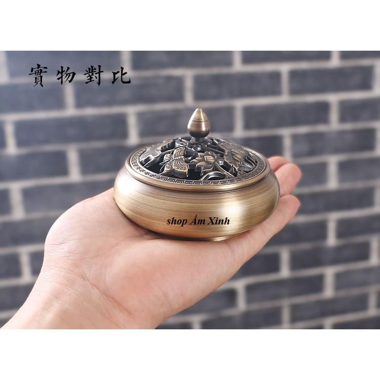 LƯ HƯƠNG ĐỐT TRẦM BẰNG ĐỒNG ĐÚC NGUYÊN KHỐI