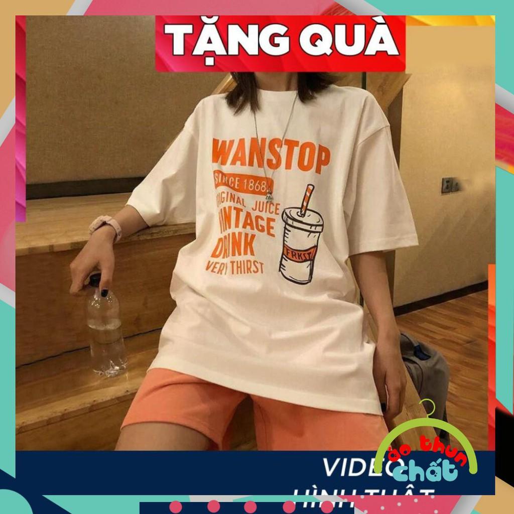Áo thun nữ tay lỡ freesize phông form rộng Unisex, mặc cặp, nhóm, lớp.